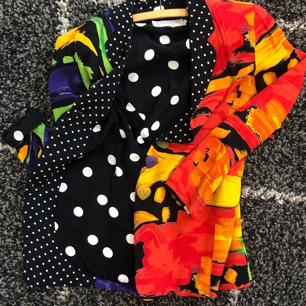 Vintage 80’s Blazer Vibrant Playful Design Retro Funky